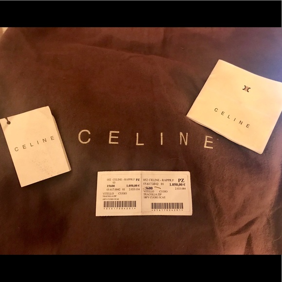 Celine Authentic Cognac Leather Handbag Purse Tags - Picture 2 of 7